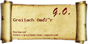 Greilach Omár névjegykártya